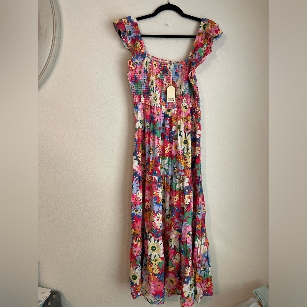 JODIFL Walk in the Flowers Colorful Floral Maxi Dress size S-NWT - Picture 7 of 8